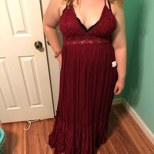 Red maxi dress